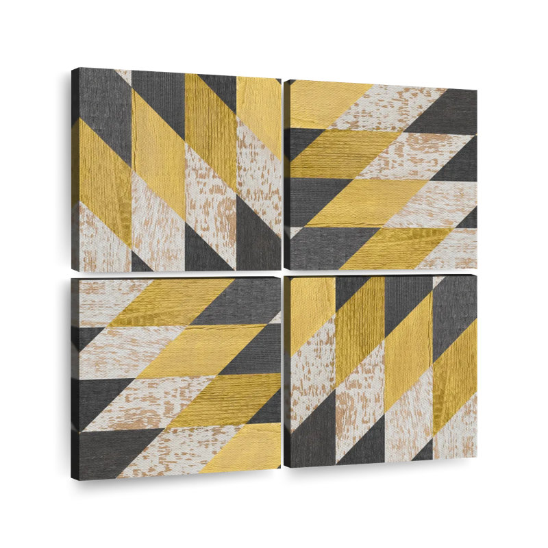 Abstract Square Diamonds Multi Piece Canvas Print, H 18 po x l 18 po x P 1 po