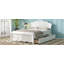 Lit plateforme double en bois avec tête de lit, pied de lit et deux tiroirs spacieux pour plus de rangement et de confort (matelas non inclus)