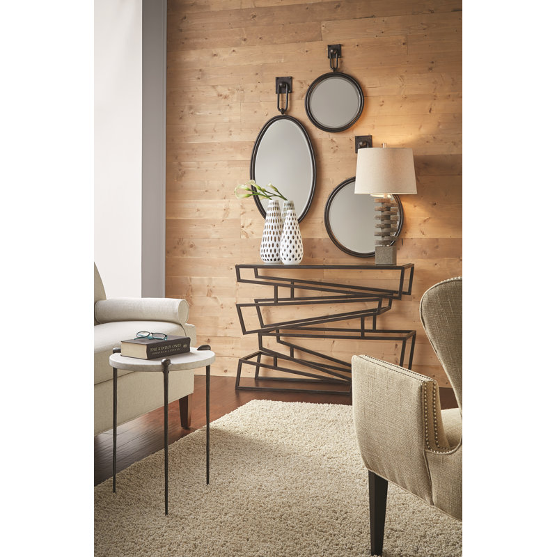 Tobago Flat Metal Beveled Wall Mirror, Bronze