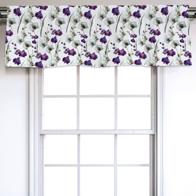 Sateen Floral Ruffled Window Valance