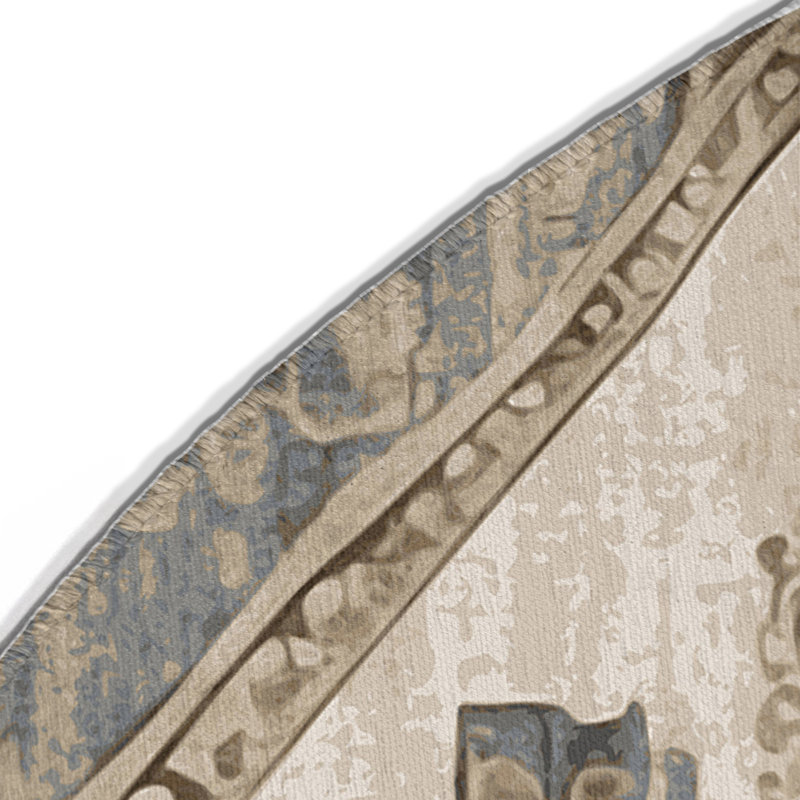 Tapis intérieur et extérieur Rustic Grandeur, Rond 5 pi