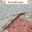 Ensemble de courtepointe réversible en coton à 100 % vert, bleu sarcelle, corail et beige de trois articles Alaina-1623818062