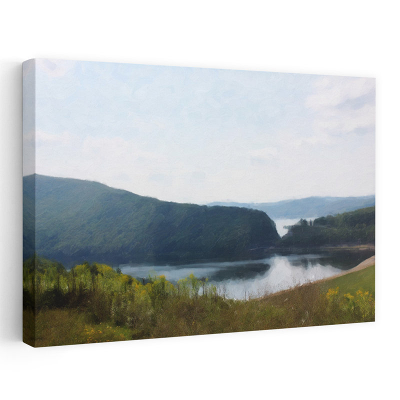«Misty Morning Serene Tranquil Abstract Landscape Art», H 24 po x l 36 po