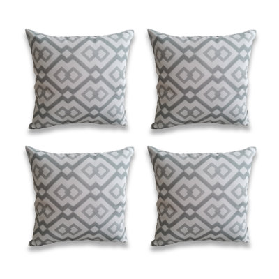 Printed Outdoor on White Base Pattern Pillows Set Of 4 Printed Outdoor On White Base Pillow Cover with INSERTS ( Set Of 4)