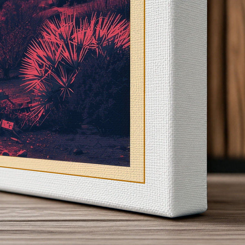 Desert at Sunset Rustic - Wrapped Canvas, 30x20 - 76.2 x 50.8 cm, White Border
