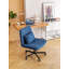 Chaise de bureau moderne en lin bleu avec design ergonomique et fonctions réglables pour des espaces de travail confortables