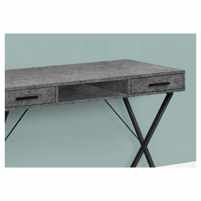 Bureau d'ordinateur à domicile avec tiroir, Gris / Gris
