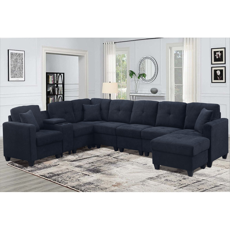 Sectional Sofa, Dark Blue