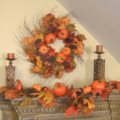 72 " Mixed Greenery Wreath