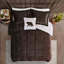 Édredon très grand - bourre, point de boîte l 102 po x l 86 po, 2 taies décoratives, 1 coussin chaud et invitant brun douillet 20 po x l 18 po x L 18 po-117361215-117361217