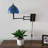 Tiffany Sconce Lamp Plug in Swing Arm Stained Glass Green Leaves LED Bulb Included 13”W*8”D*15”H-1435744506