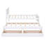 Twin Size Platform Bed with Trundle and Drawers, White