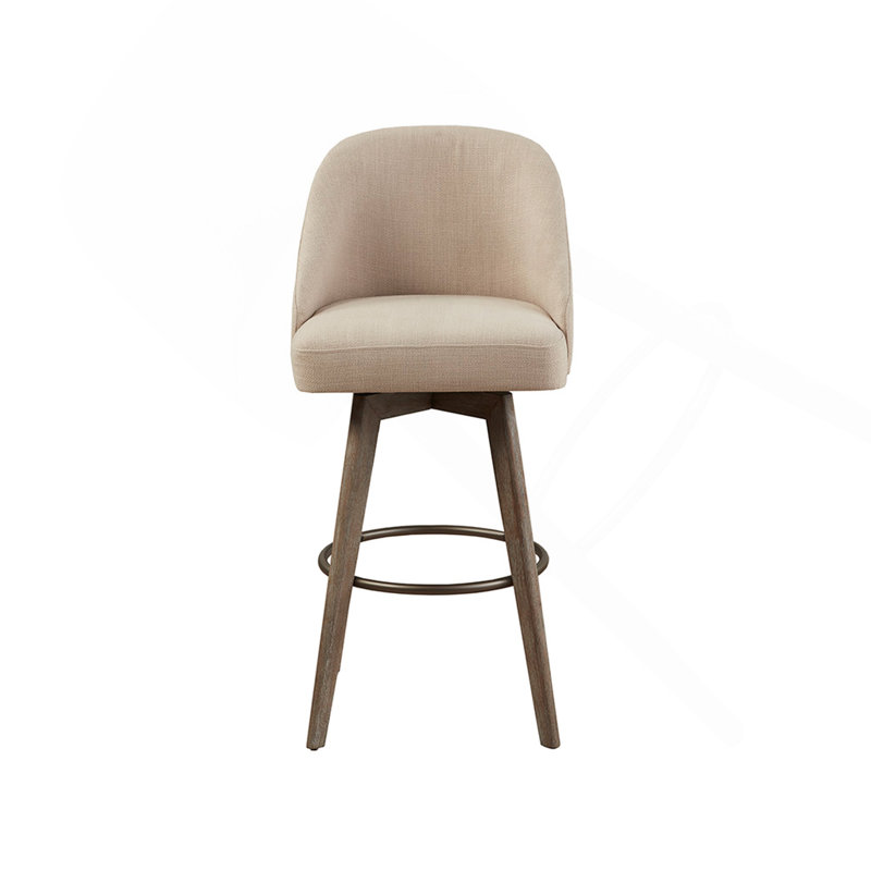 Bar Stool With Swivel Seat, Beige