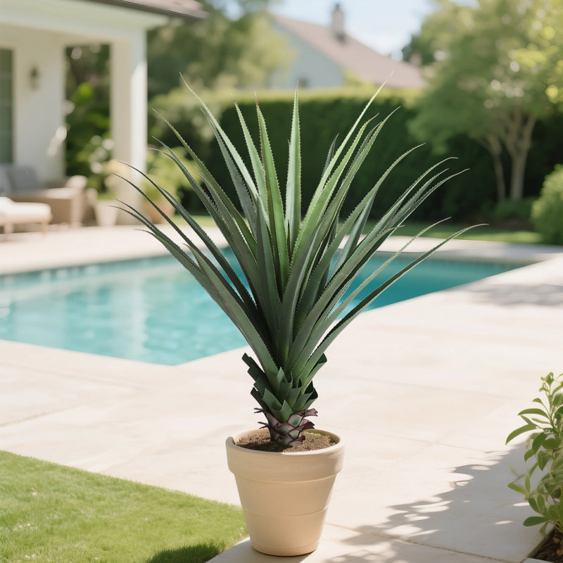 Agave plante artificielle avec pot, H 47 po x l 7 po x P 8 po