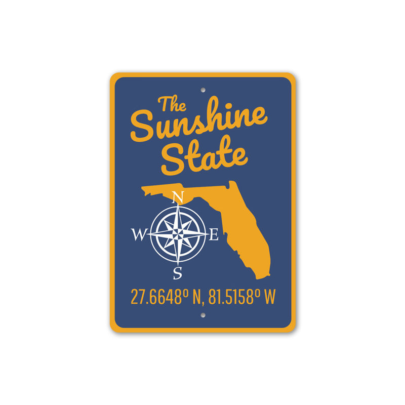 Plaque en aluminium Sunshine State, H 14 po x l 10 po x P 0,04 po