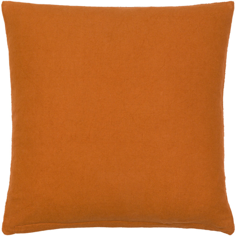 Brick Red Geometric Cotton Throw Pillow with Insert