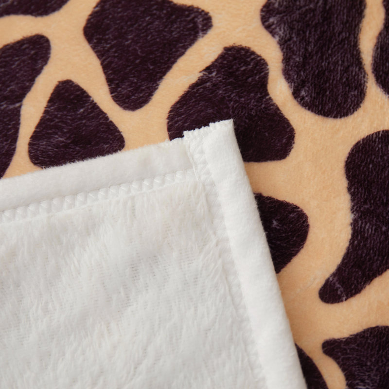 Leopard Print Brown Flannel Fleece Blanket, Ultra-Soft and Cozy, 80"x60"