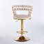 Ensemble de table de bar Modern Gold moderne avec 2 tabourets de bar réglables, table de pub ronde à motif de marbre pour le bar et la cuisine-400846863