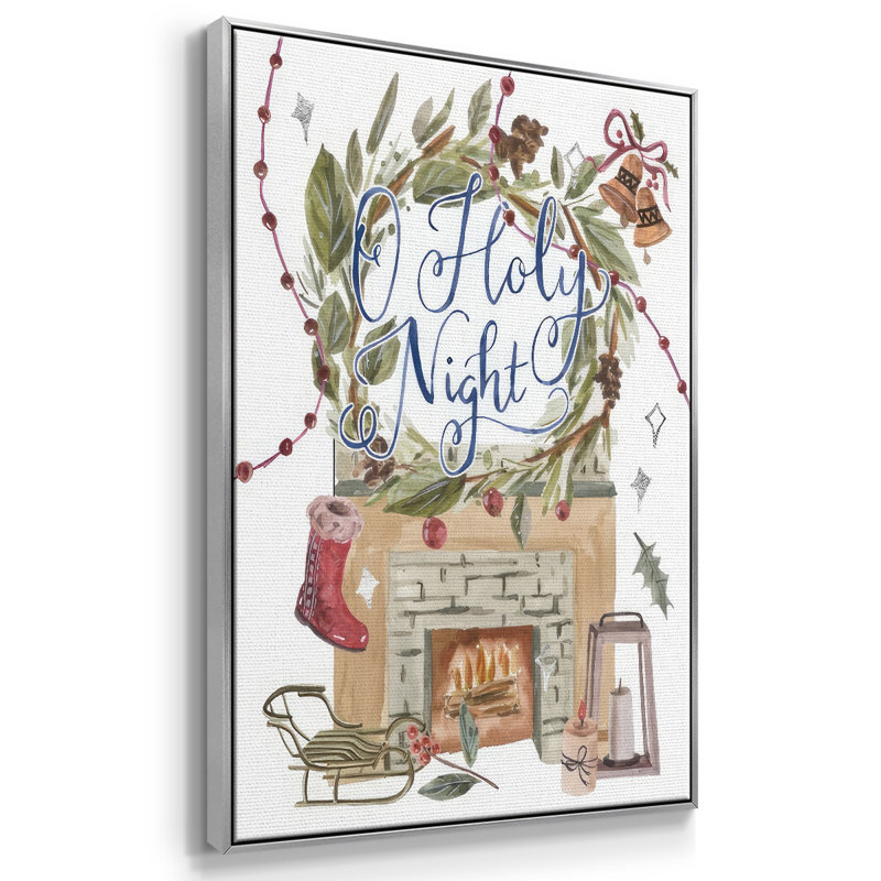 O O Night Night II, reproduction d'art sur toile, Encadrement argenté, H 41 po x l 27 po x P 1,5 po