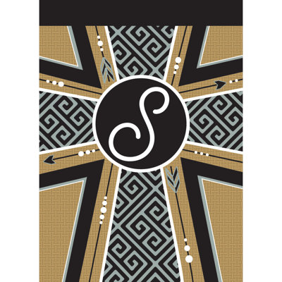 Drapeau de jardin monogramme en toile de jute en polyester 18 x 13 po