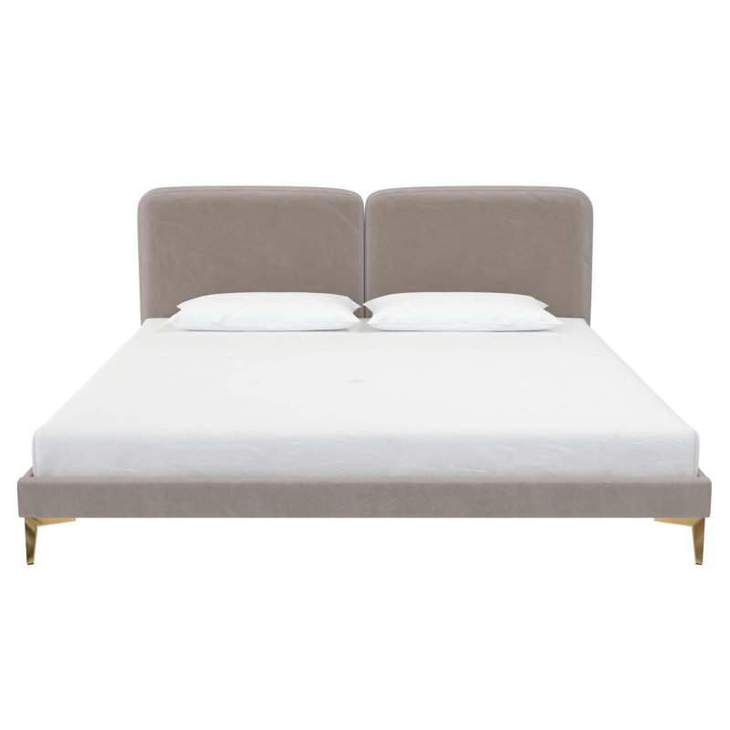 Exquisite Upholstered Platform Bed with Dual - Panel Headboard, Low - Profile Design, and Sturdy Support for a Comfortable and Modern Bedroom Experience