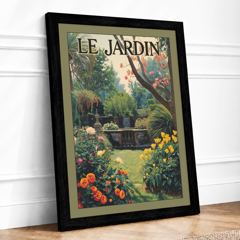 Garden Path At Jardin Vintage - Print, A2 - 59.4 x 42.0 cm, Black