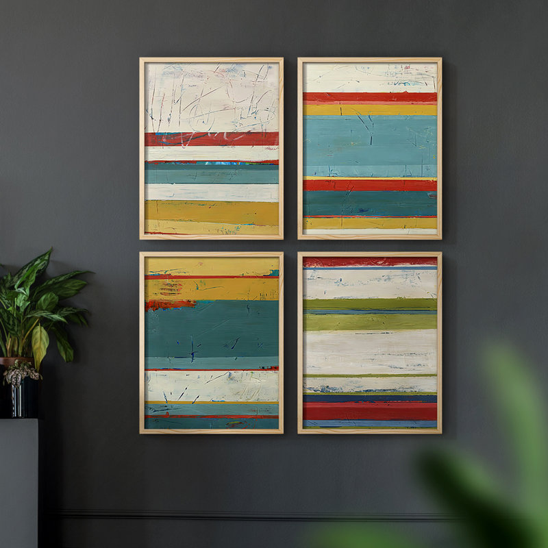 «Deep Solitude I», ensemble de 4 encadrées, H 10 po x l 32 po