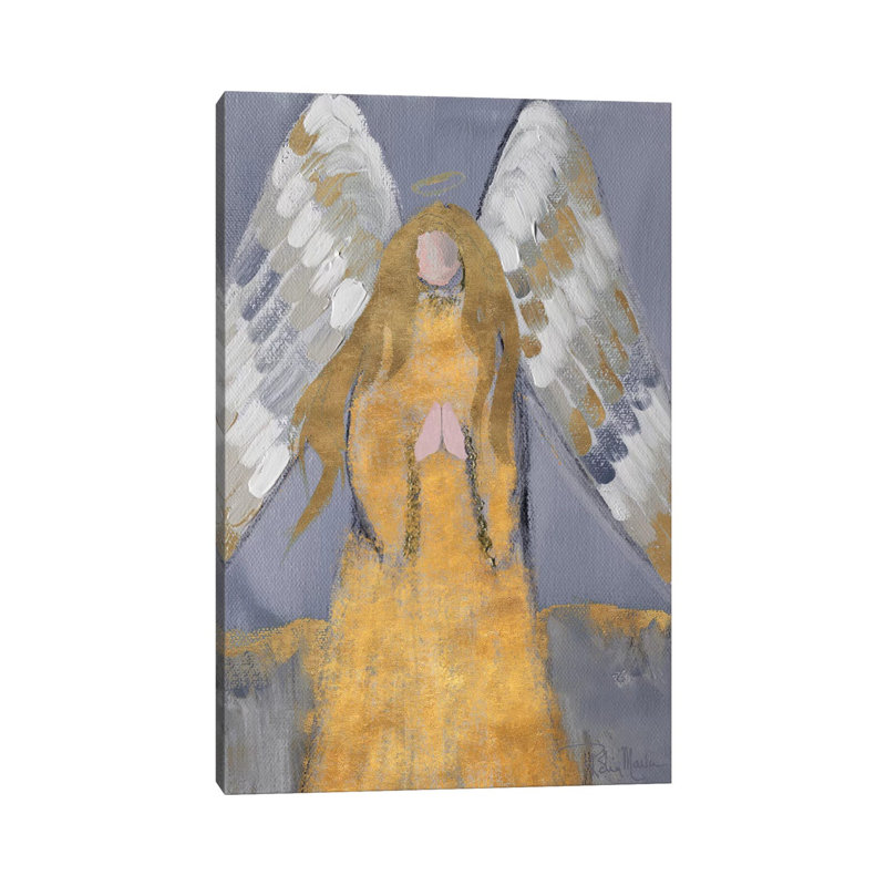 Gold And Silver Angel by Robin Maria - Painting on Canvas, 101.6 cm H x 66.04 cm W x 3.175 cm D, Wrapped Canvas