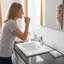 Lavabo de salle de bain rectangulaire moderne encastrable 24 po, lavabo en céramique blanc avec trop-plein, trou unique pour la rénovation de la salle de bain