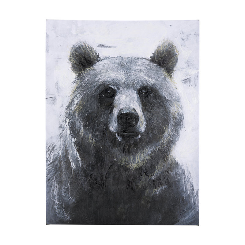 Animal Portrait III a, toile texturée embellie à la main, H 60 po x l 45 po x P 1,5 po