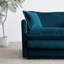 Chaise d'appoint (2) en chenille bleue: tissu, 2 chaises à assise relaxante, rembourrage en éponge de qualité, élégant pour le salon