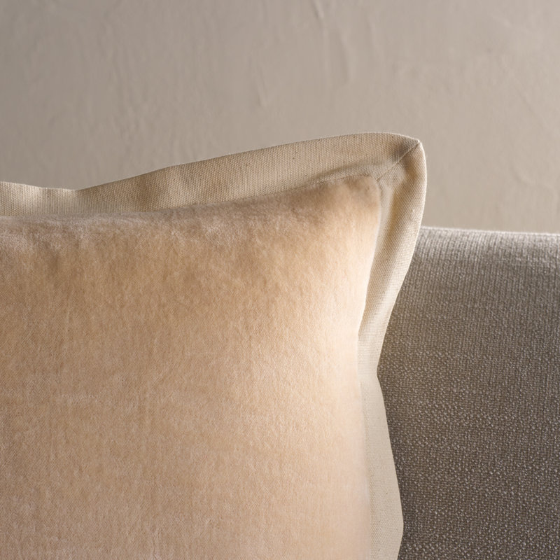 Coussin en coton Jordy, H 18 po x l 18 po, Ivoire, Carré