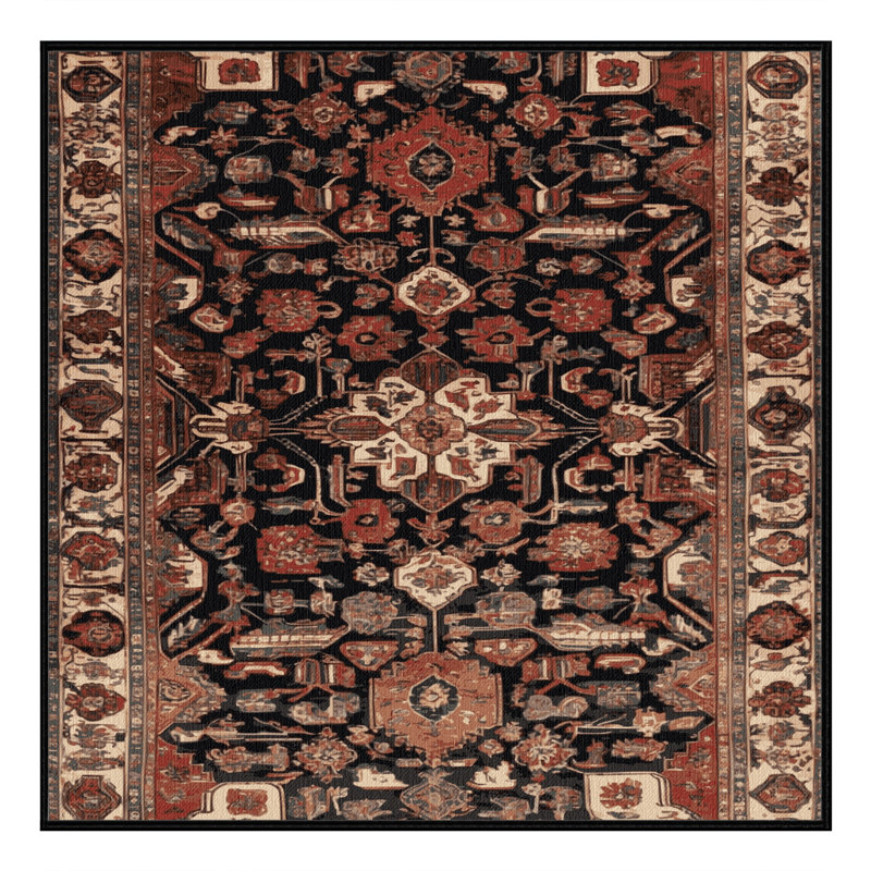 Tapis brun lavable à la machine, Carré 5 pi