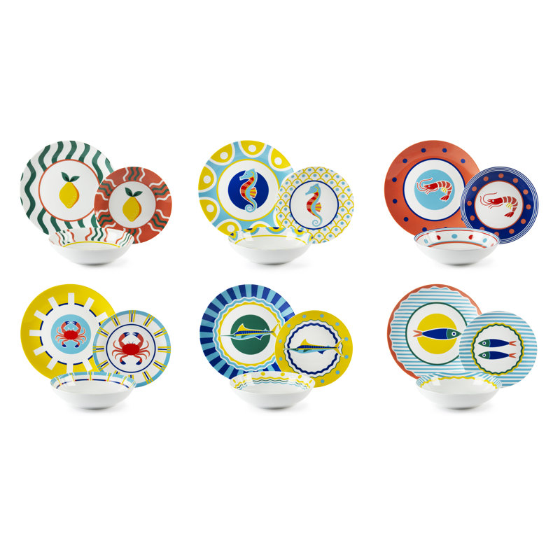 Corfu' Piece Porcelain Dinnerware Set - Service for 6