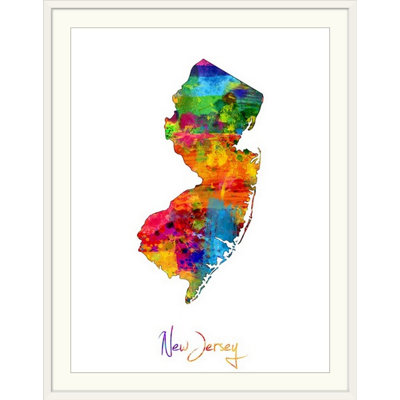 Francy «New Jersey Map» par Abarca, impression