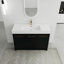 Meuble-lavabo autoportant avec lavabo en résine, avec porte à fermeture douce, ensemble KD