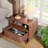 Modern Nightstand W/open Shelf Storage, Mid Century Night Stand Set Of 2, With Drawer, Curved Profile, Wood Bedside End Table For Bedroom, Walnut-1548610010-1548610020
