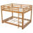 Wooden Queen Size Bunk Bed with Ladder & Guard Rails - Sturdy Pine Frame, Space-Saving Design for Small Rooms, White-1356121396