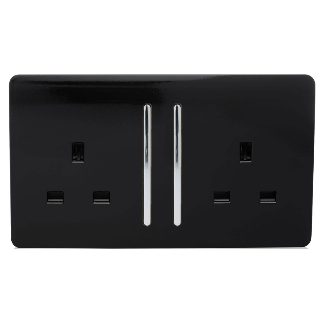 Trendi Switch 2 Gang Long Switched Plug Socket