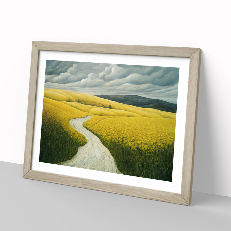 Brilliant Spring Meadow Landscape - Framed Print, 46cm H x 64cm W x 2cm D, Oak Framed