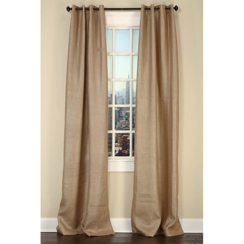 Foil Room Darkening Curtain, 48"W x 108"L, Natural/Gold