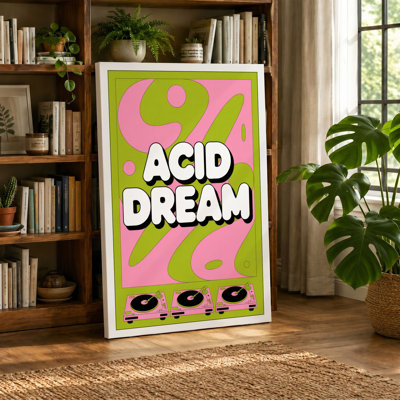 Acid Dream Poster Retro - Wrapped Canvas