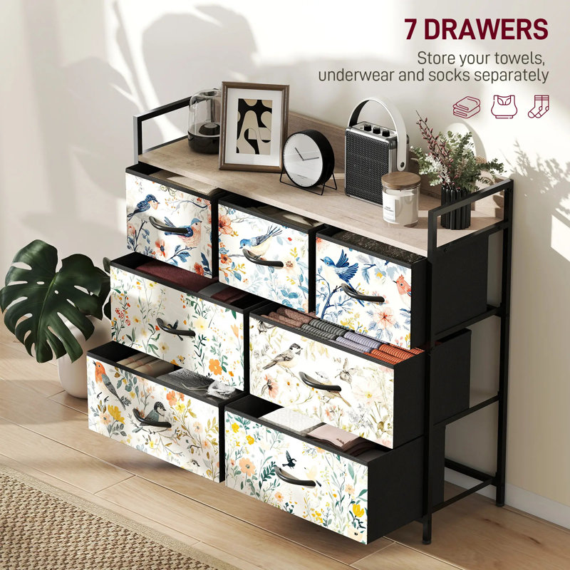 98 cm W Chest of 7 Drawers