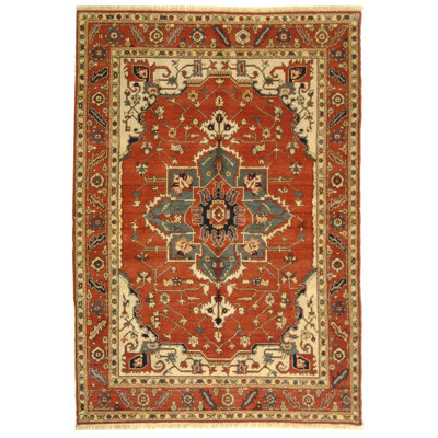 Turkistan Wool Pile Rug in Red