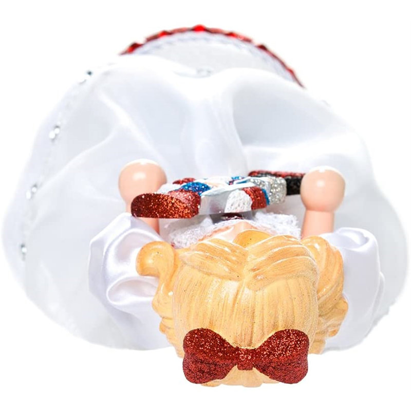 15-Inch White and Pink Clara Nutcracker with Miniature Prince