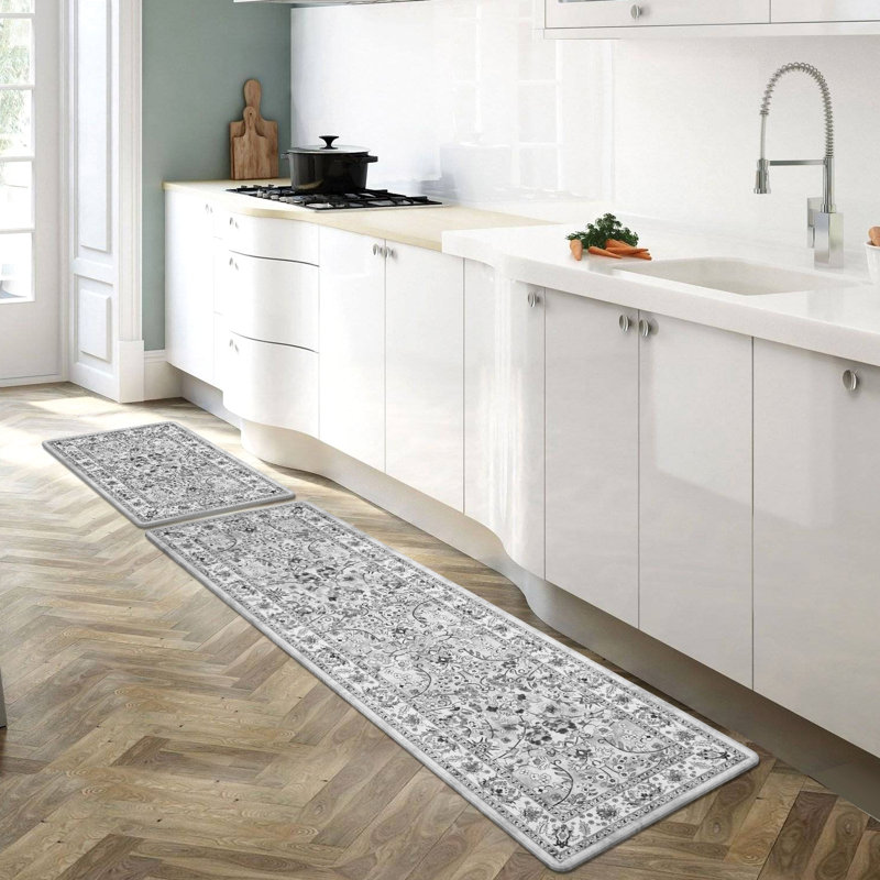 Ensemble de 2 tapis de cuisine anti-fatigue Dworman, Gris