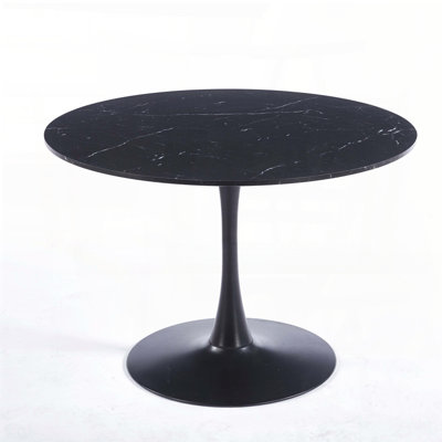 Round Tulip Dining Table with Grey MDF Top (42.1", Seats 4-6)