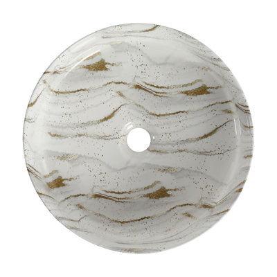 Ceramic Round Above Counter Bathroom Sink Art Basin