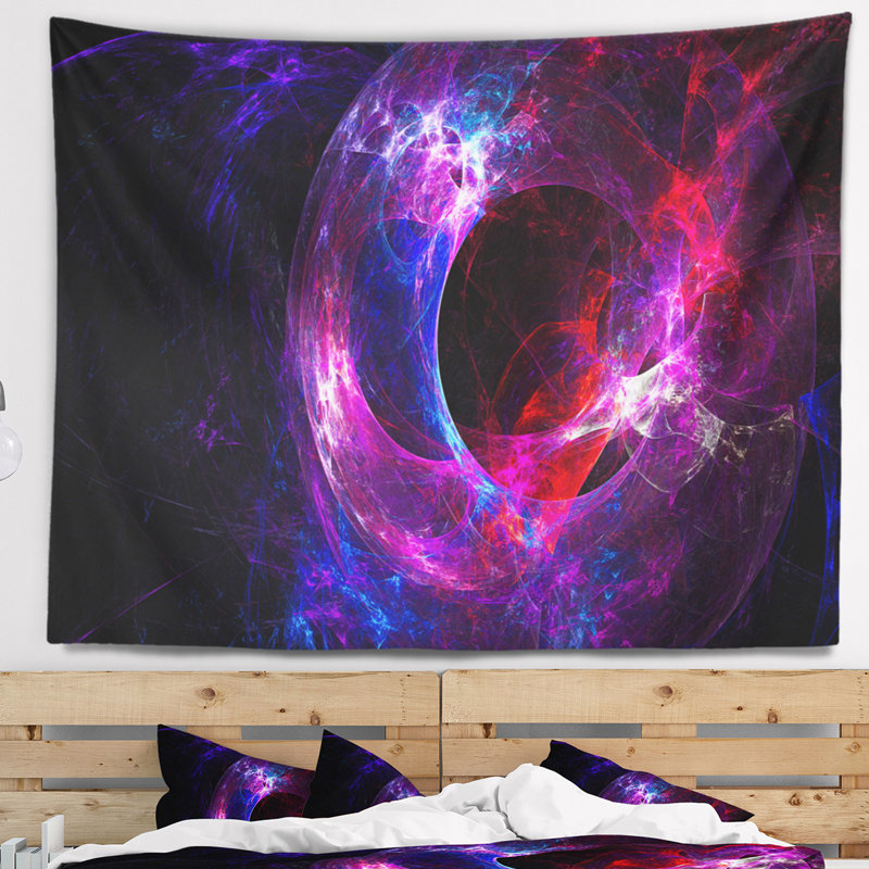 Tapisserie violette galaxie lointaine Abstract, H 32 po x l 39 po
