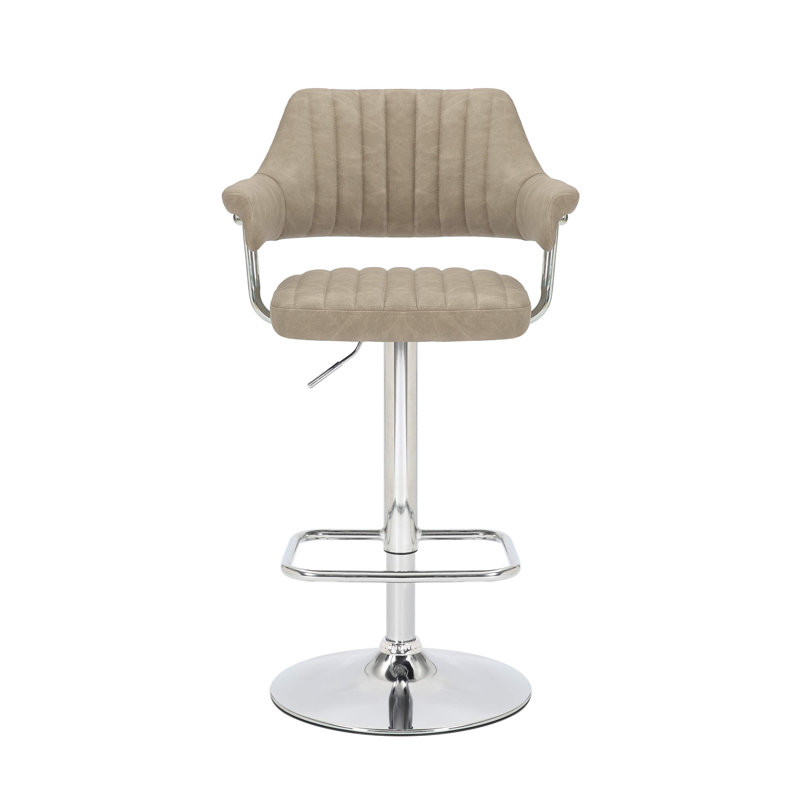 Comesana Swivel Upholstered Adjustable Height Counter Stool, Mink
